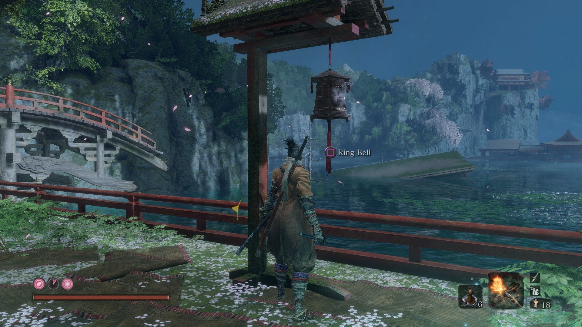 How To Kill The Great Colored Carp In Sekiro VG247   Sekiro Ring Feeding Grounds Bell 