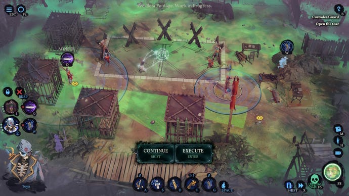 The player pauses the action and queues up attacks in Shadow Gambit: The Cursed Crew