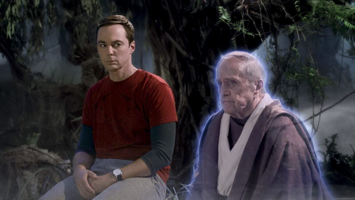 Sheldon and Professor Proton in The Big Bang Theory.