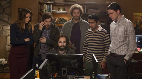 Promotional still featuring the cast of Silicon Valley