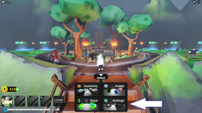 A screenshot of Silly Tower Defense in Roblox showing the game menu.