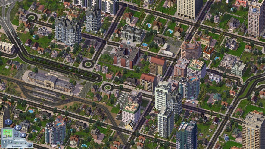 Няколко градски улици през 2003 г. Simcity 4