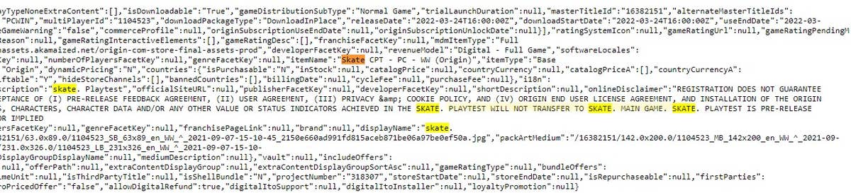 Skate 4 está em testes no Origin, revela código da API