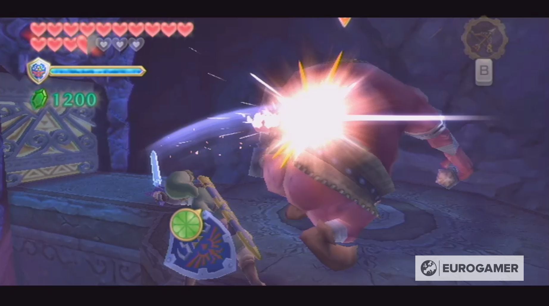 Zelda Skyward Sword Sky Keep dungeon How to find the Triforce of