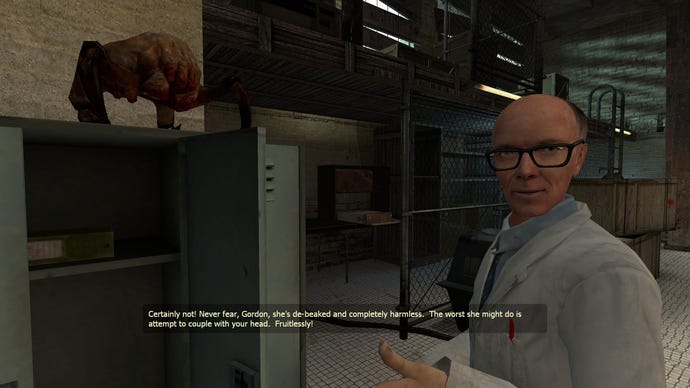 Dr Kleiner talks about the merits of headcrabs in Half-Life 2