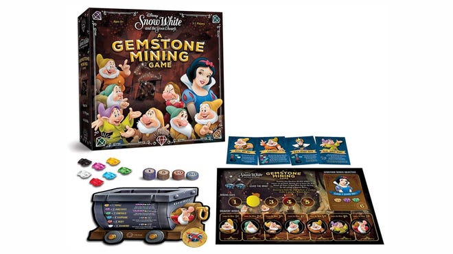 Snow White and the Seven Dwarfs: A Gemstone Mining Game board game layout