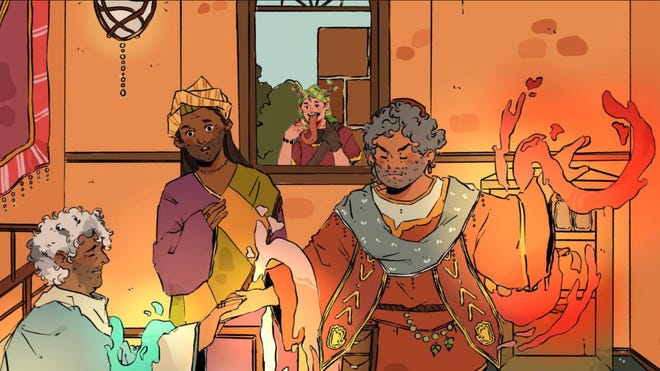 artwork from Kickstarter trailer for tabletop RPG Society of Rafa