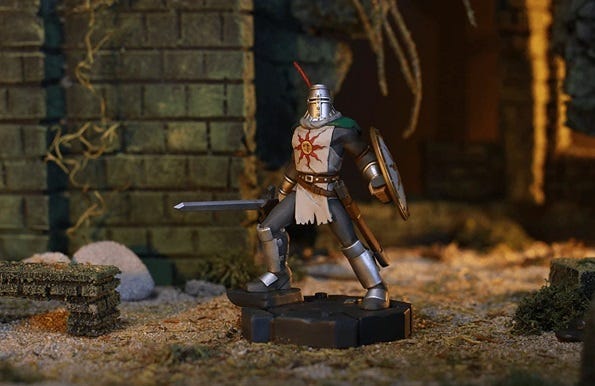 A figurine of Solaire of Astora from Dark Souls.