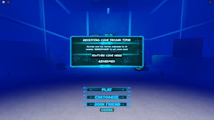 Das Codes -Menü für Solo -Blox -Leveling in Roblox
