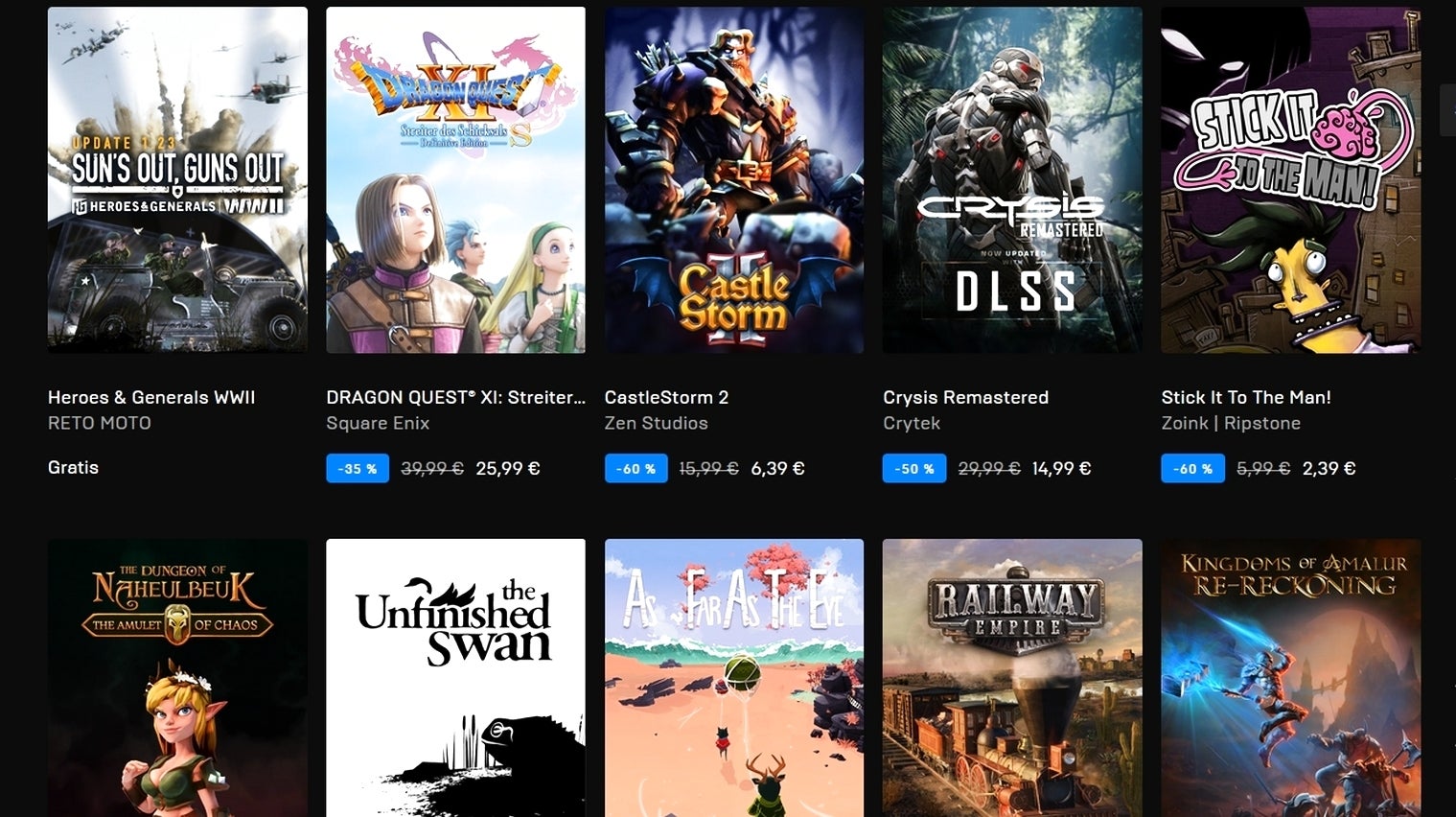 SommerSale im Epic Games Store! Noch mehr Angebote und bis zu 75