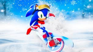Sonic Speed Simulator official artwork of Sonic Snowboarding