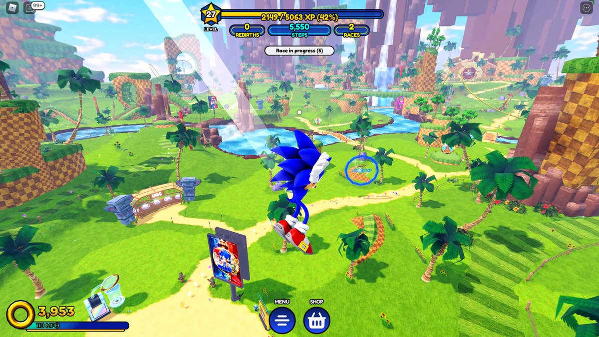 Sonic Speed Simulator review - a free, good-looking Roblox game