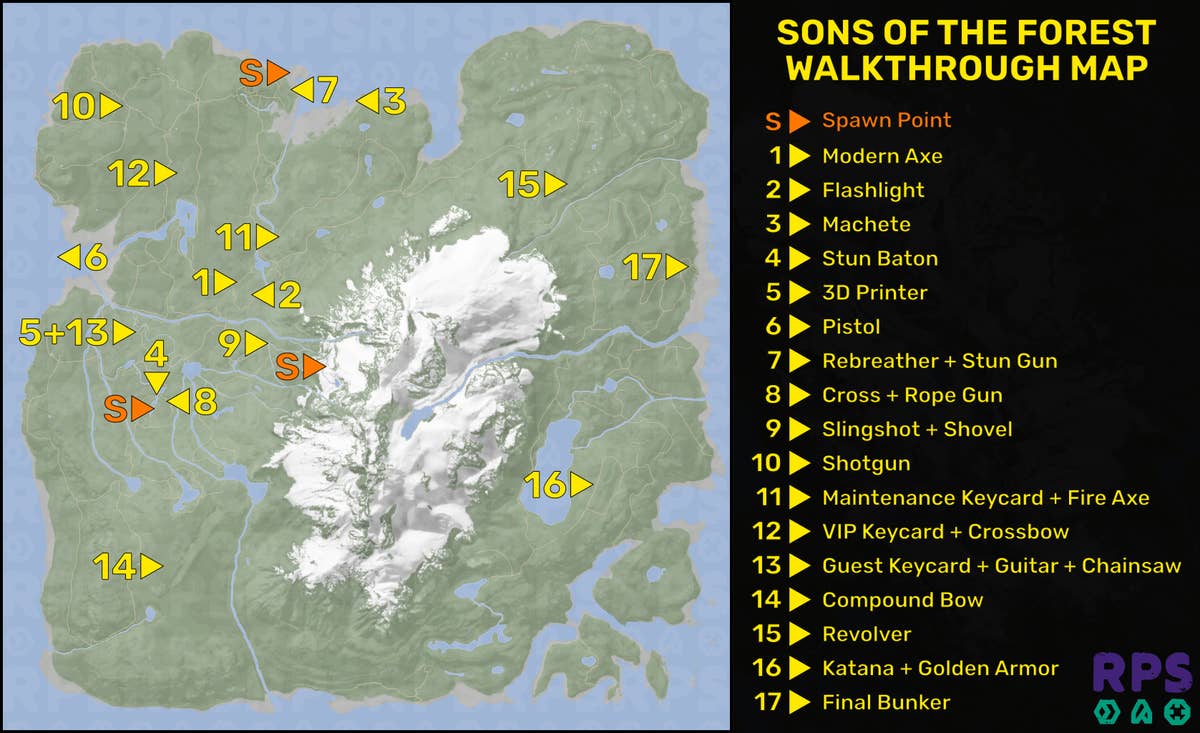 Sons Of The Forest map: Every important location