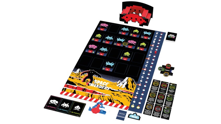 Space Invaders board game layout