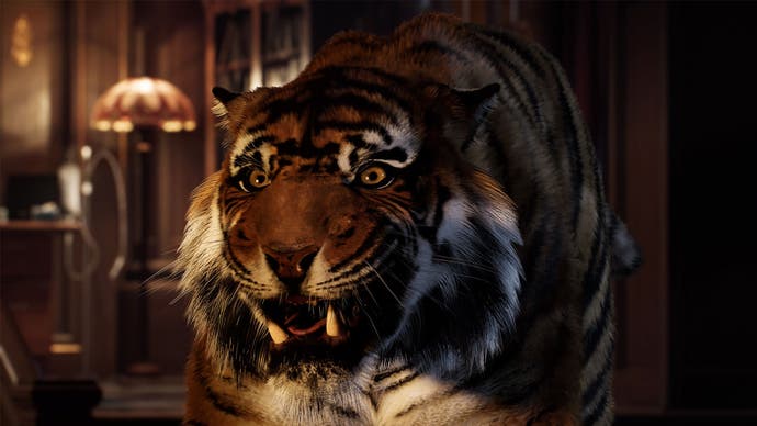 Spider-Man 2 Dima ist ein Tiger und knurrt Peter an