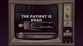 A mini-game from Spookware that shows a skeleton and the words Patient is Dead