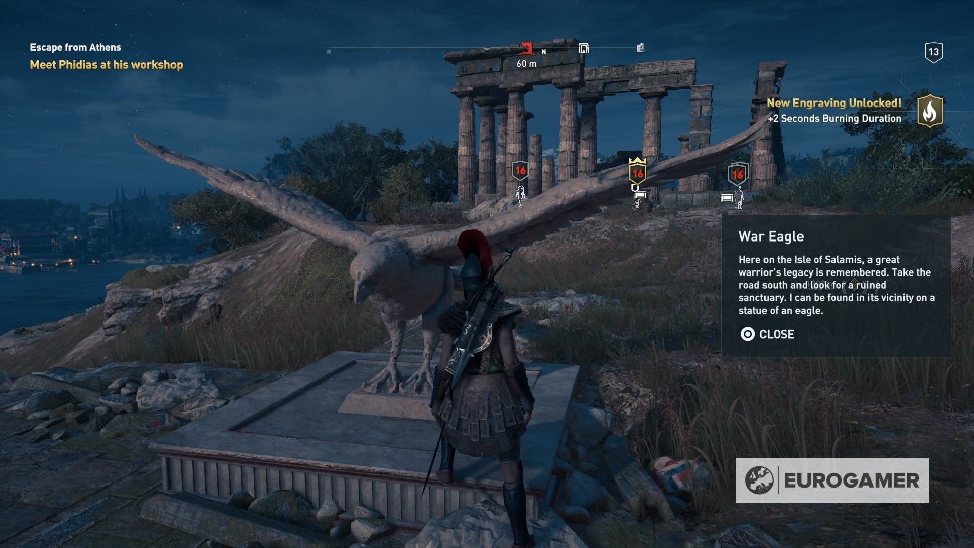 Assassin's Creed Odyssey War Eagle, Elbow Greece riddle solutions and
