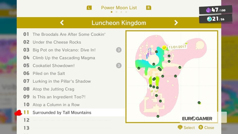 Super Mario Odyssey Luncheon Kingdom Power Moons - where to find ...