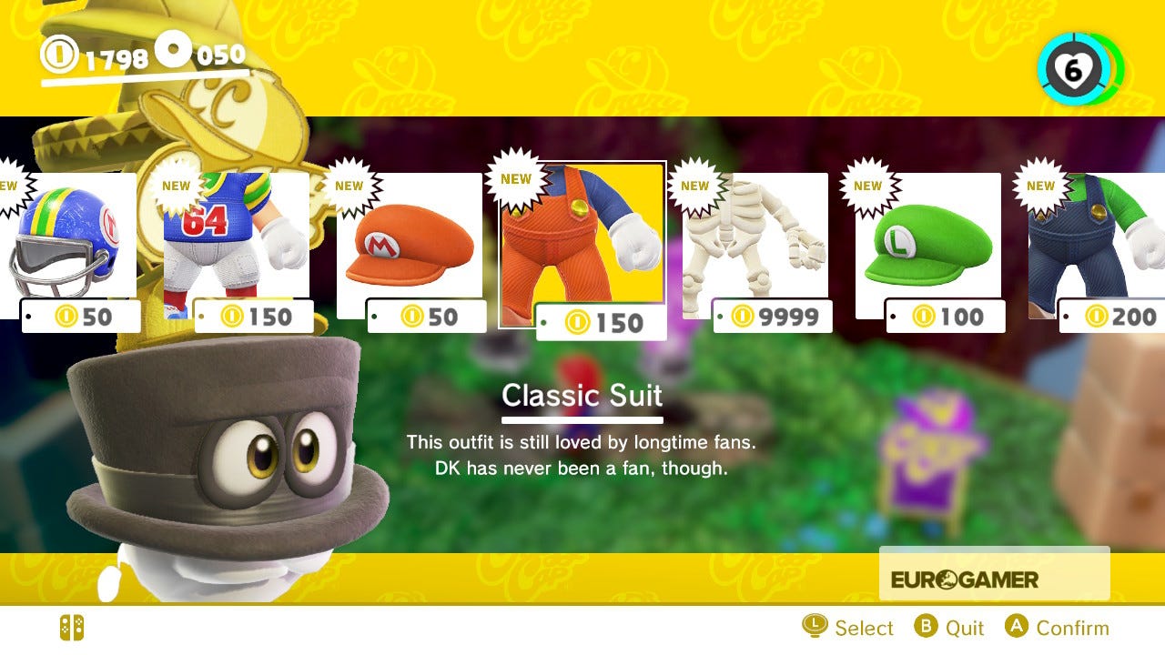 Mario Knight Super Mario Odyssey Outfits list - outfit prices and how to unlock ...