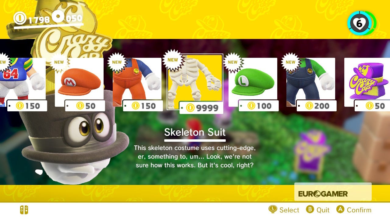 Mario Knight Super Mario Odyssey Outfits list - outfit prices and how to unlock ...