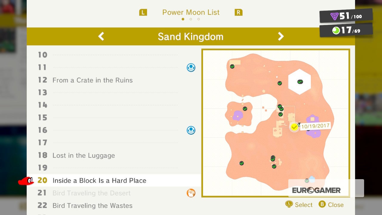 Super Mario Odyssey Sand Kingdom Power Moons - where to find Sand