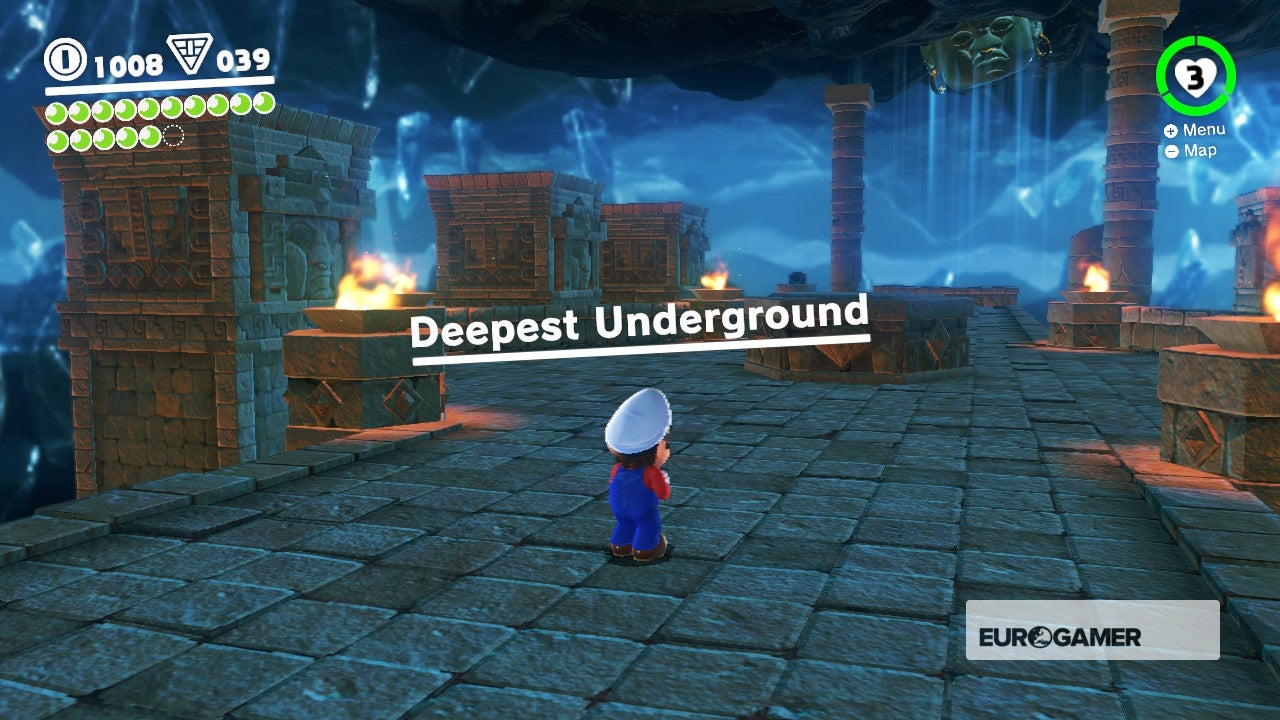 Super Mario Odyssey Deepest Underground and how to beat Knucklotec