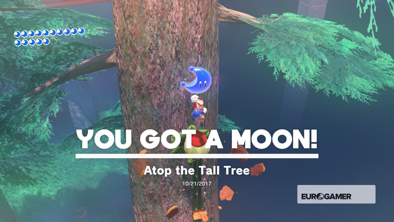 Super Mario Odyssey Wooded Kingdom Power Moons where to find Wooded
