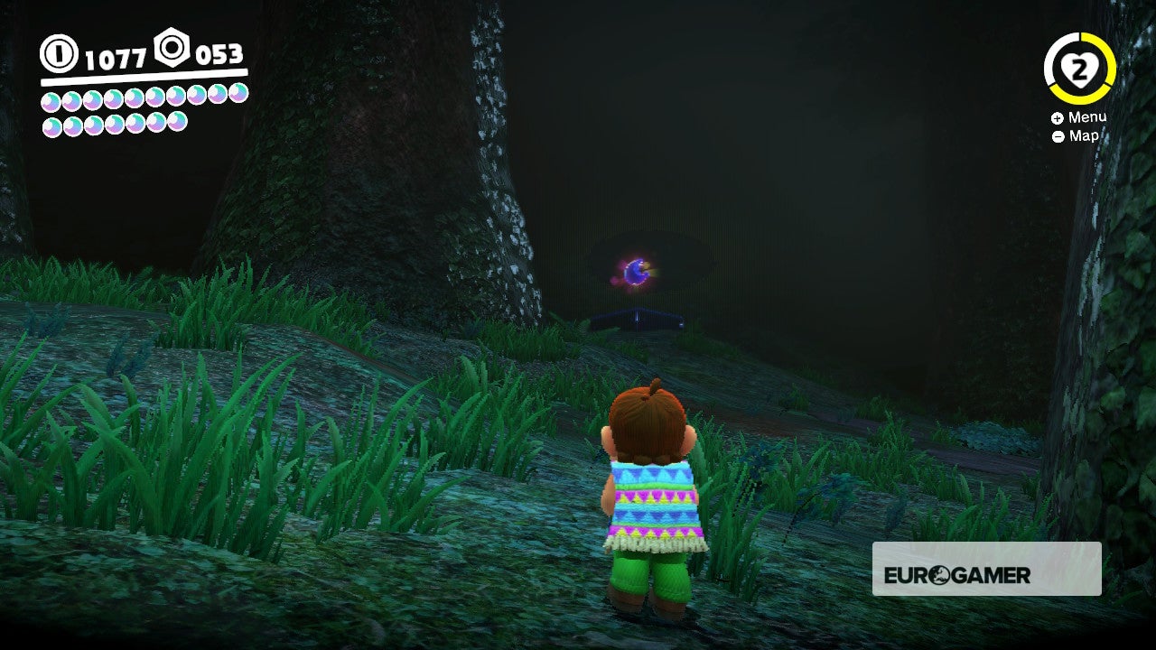 Super Mario Odyssey Wooded Kingdom Power Moons where to find Wooded