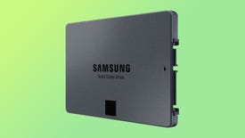 a photo of the samsung 870 qvo 4tb sata ssd on a green background