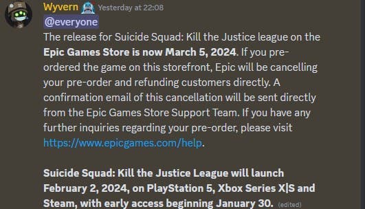 Suicide Squad: Kill the Justice League دوباره به تعویق افتاد، اما فقط در فروشگاه Epic Games