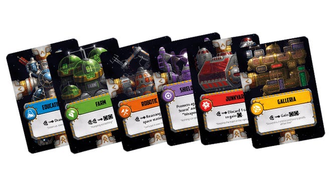 Star Scrappers: Orbital board game cards