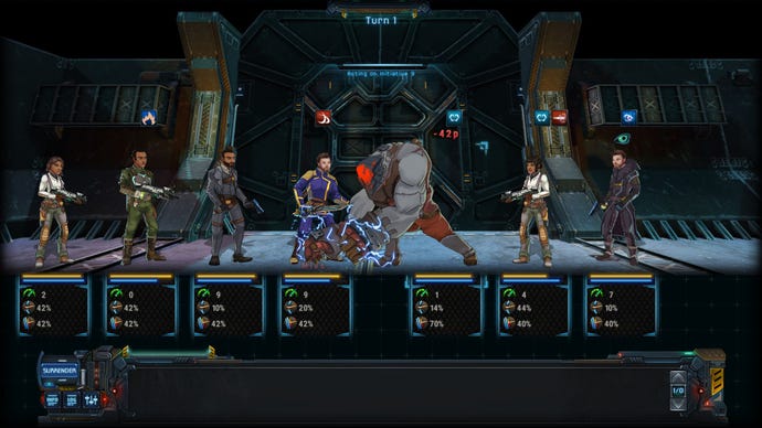 A battle scene in Star Traders: Frontiers