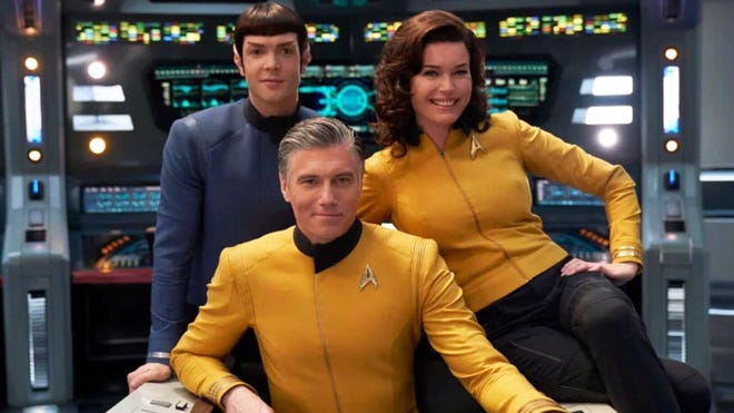 Captain Christopher Pike and his senior officers