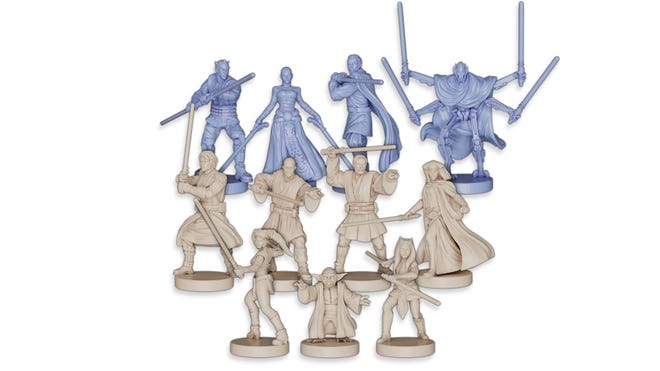 An image of the miniatures for Star Wars: Clone Wars - A Pandemic System Game.