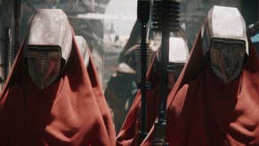 Two Anomid pilgrims in red garb from Star Wars Eclipse trailer