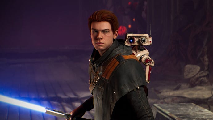 Cal Kestis and his robot buddy from Star Wars Jedi: Fallen Order