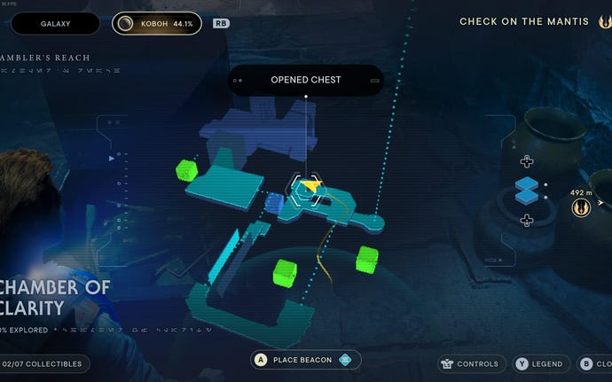 Part of the map of Koboh in Jedi: Survivor.
