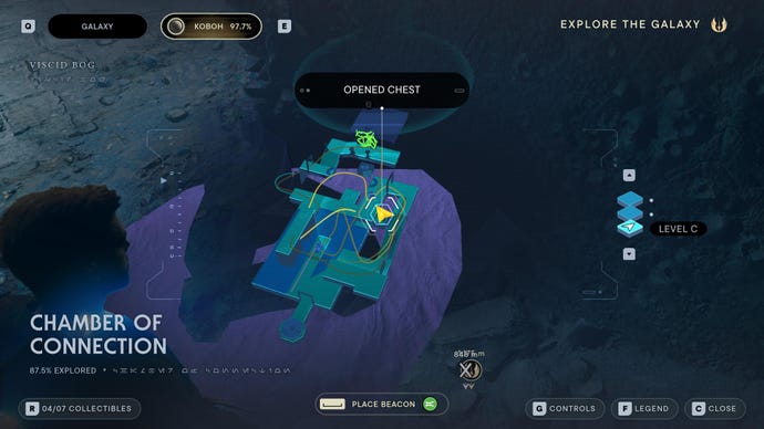 Part of the map of Koboh in Jedi: Survivor.