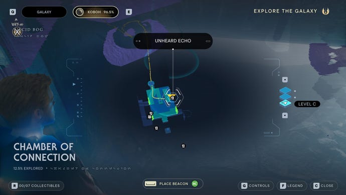 Part of the map of Koboh in Jedi: Survivor.