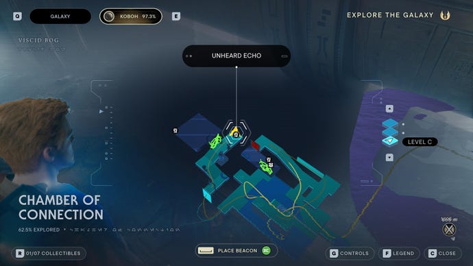 Part of the map of Koboh in Jedi: Survivor.