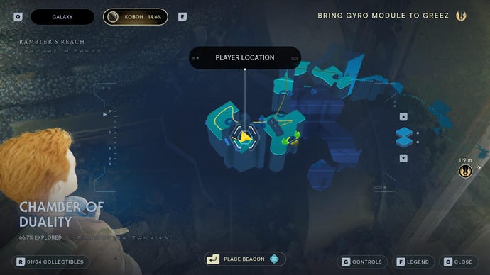 Part of the map of Koboh in Jedi: Survivor.