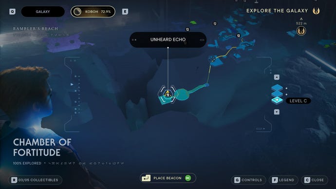 Part of the map of Koboh in Jedi: Survivor.