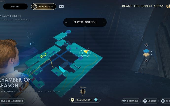 Part of the map of Koboh in Jedi: Survivor.