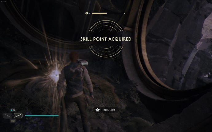 Cal completes a Force Tear challenge in Jedi: Survivor.