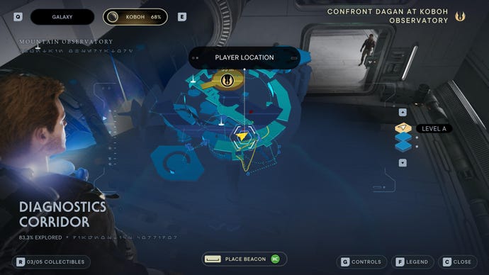 Part of the map of Koboh in Jedi: Survivor.