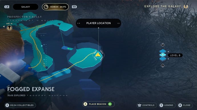 Part of the map of Koboh in Jedi: Survivor.