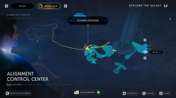 Part of the Koboh map in Jedi: Survivor.