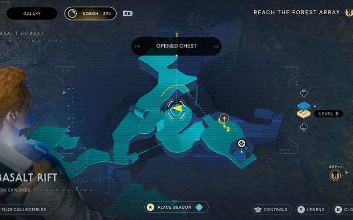 Part of the map of Koboh in Jedi: Survivor.