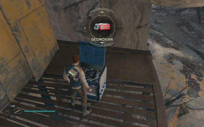 Cal opens a chest in the Bygone Settlement of Koboh in Jedi: Survivor.