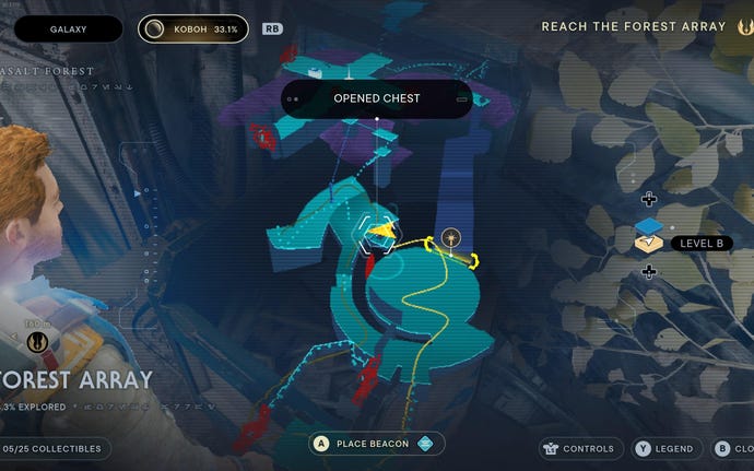 Part of the map of Koboh in Jedi: Survivor.